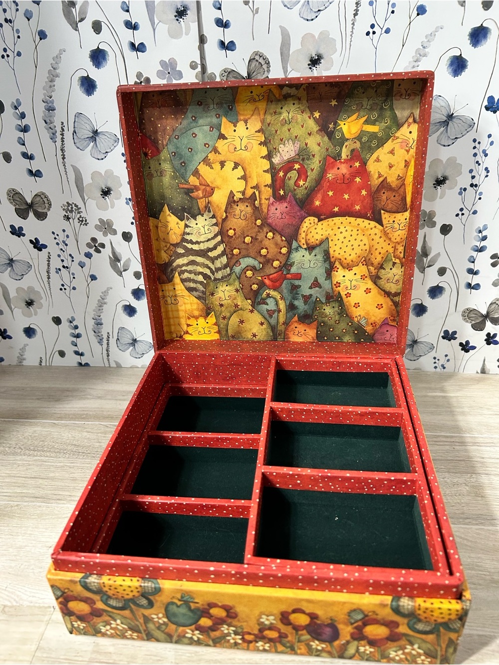Vintage BoB’s Boxes Debi Hron Cat Jewelry Box
